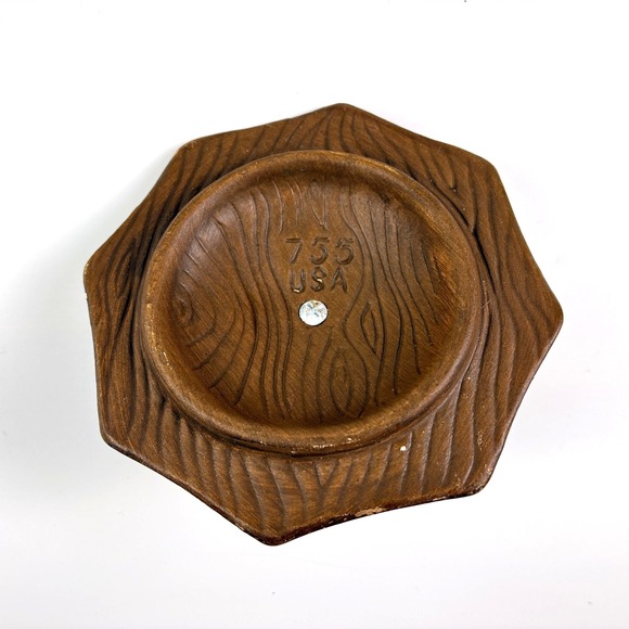 VTG MCM California Pottery Sequoia Ware 4 pc Condiment Relish Chip Dip Set Lava - Picture 4 of 12